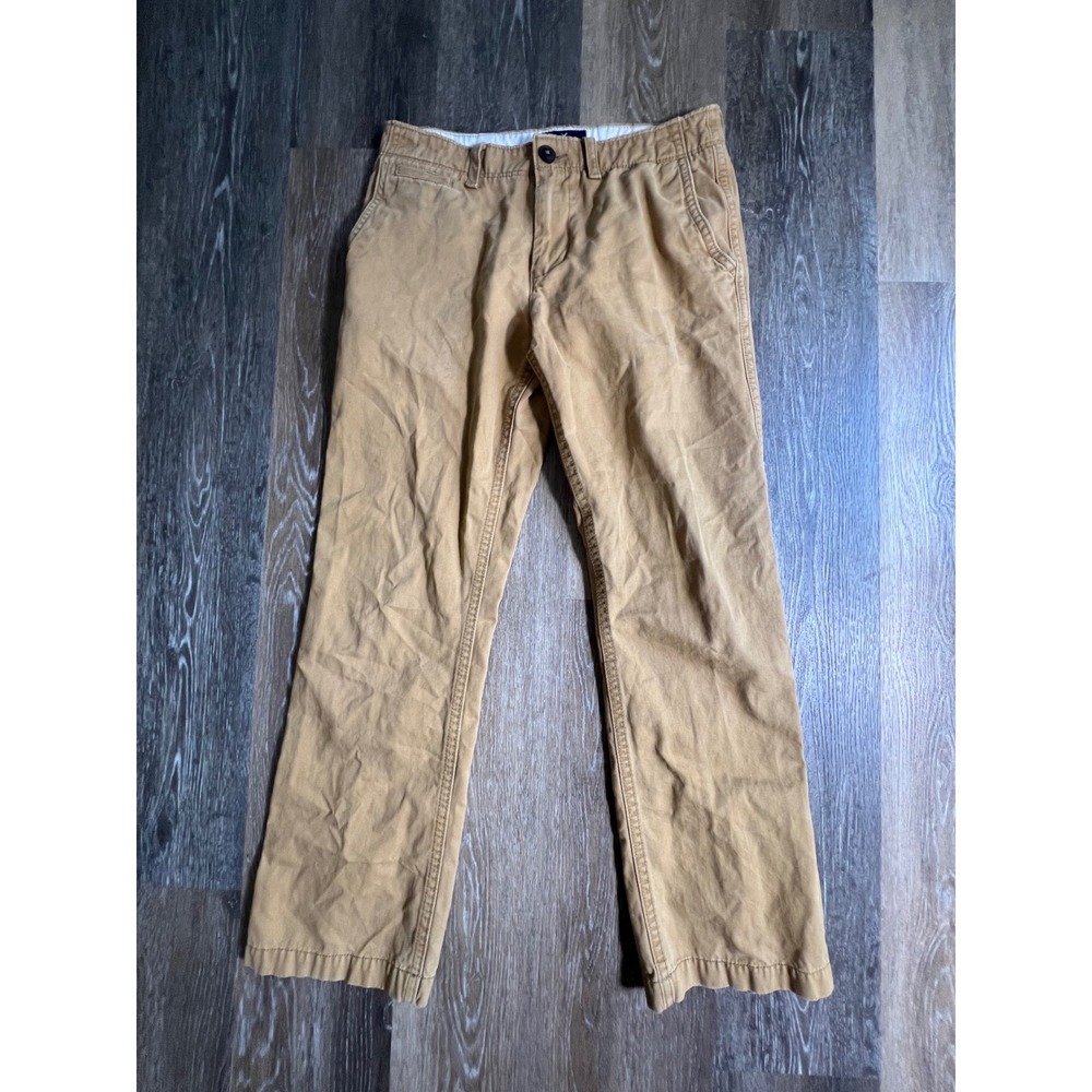 American Eagle Original Boot Pants Mens 30x32 Tan Khaki Cotton Chinos 3733